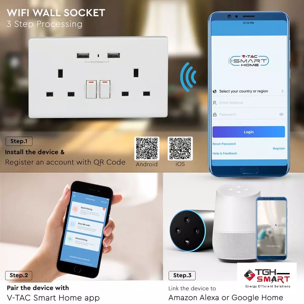 smart wall socket working with Alexa or Google home