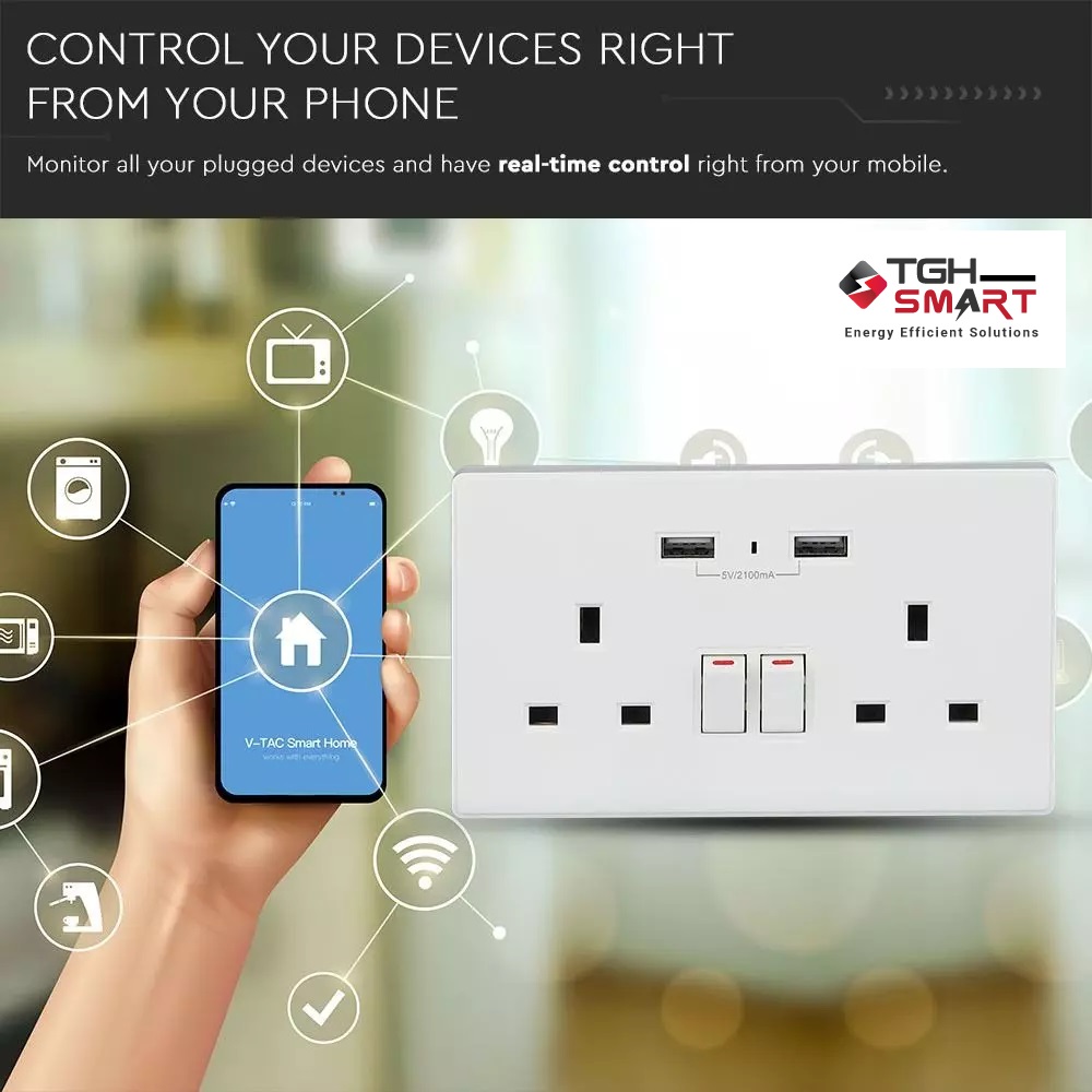 smart wall socket working with app on phone
